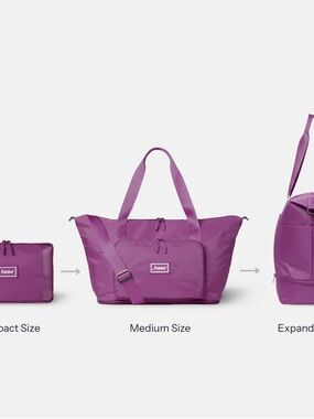 Brand New Foldie Convertible Tote Bag - Purple